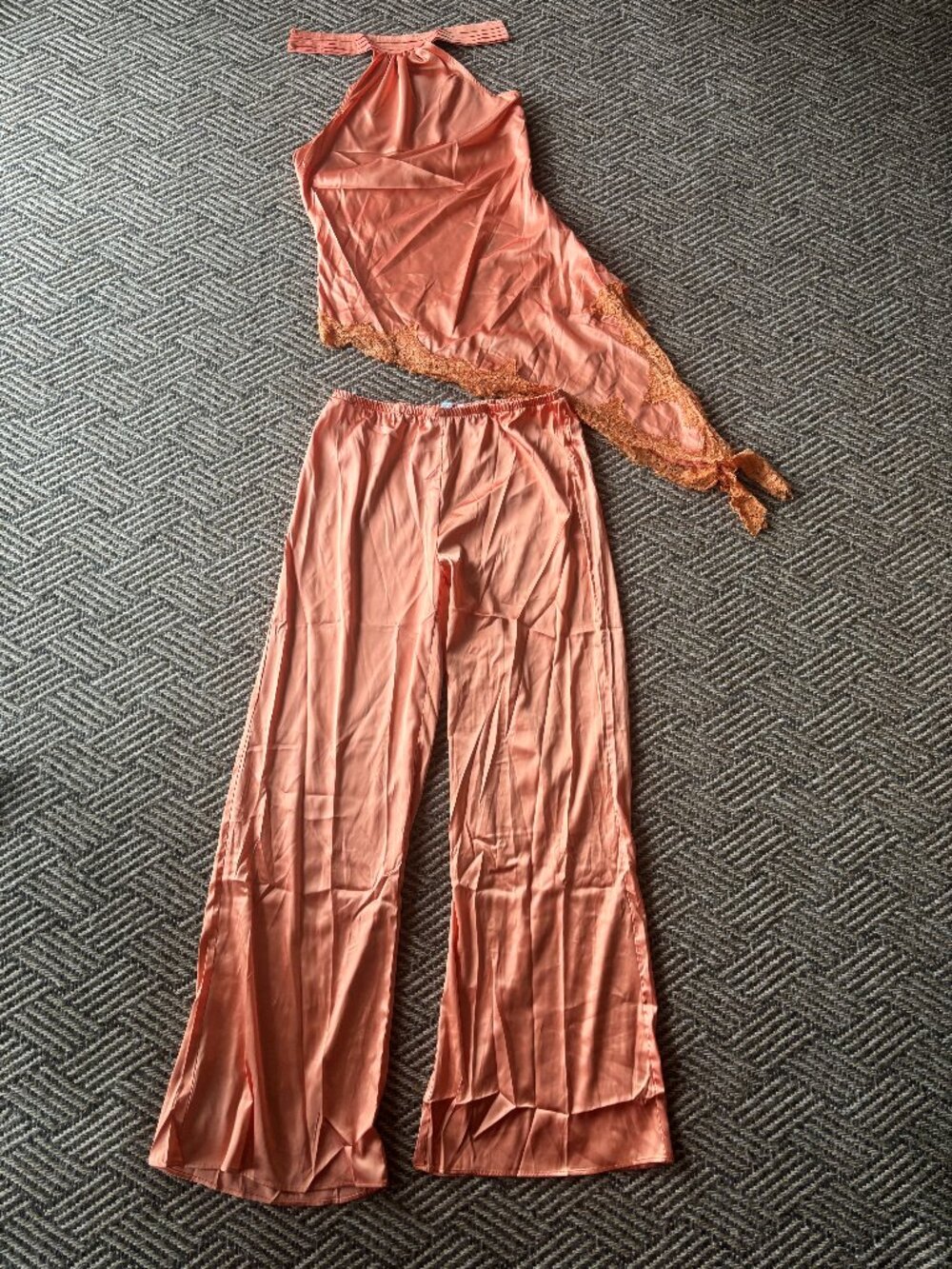 Fashion Nova Peach Two-Piece Pant Set with Tags